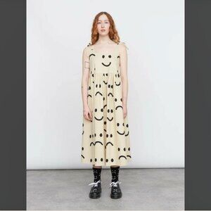 Lazy Oaf Happy Sad Beige Dress Size UK 12 US 8